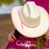 Cheyenne - Kids Pink Trim Western Hat