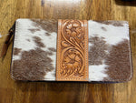 Tooling Leather Cowhide Zippered Wallet - Salta