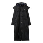 Ladies Outback Full Length Waterproof Lined Riding Raincoat - Black