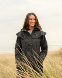 Ladies Outback Full Length Waterproof Lined Riding Raincoat - Black