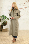 Ladies Outback Full Length Waterproof Lined Riding Raincoat - Fawn