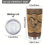 Horse Running - Coffee 20oz Stainless Steel Tumbler