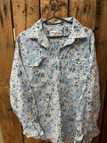 Preloved - Womens Just Country Blue Floral Long Sleeve Shirt