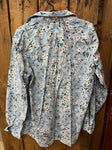 Preloved - Womens Just Country Blue Floral Long Sleeve Shirt