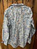 Preloved - Womens Just Country Blue Floral Long Sleeve Shirt