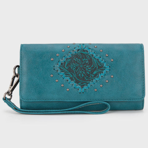 Montana West Tooled Collection Wallet - Turquoise