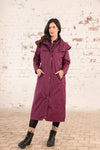 Ladies Outback Full Length Waterproof Lined Riding Raincoat - Plum