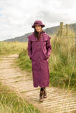 Ladies Outback Full Length Waterproof Lined Riding Raincoat - Plum