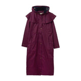 Ladies Outback Full Length Waterproof Lined Riding Raincoat - Plum