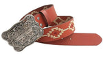 Pilbara Western Rodeo Buckle Navajo Leather Belt