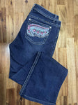 Preloved - Ladies Pure Western Bling Stretch Jeans Boot Cut - Size 12 - 34 Leg