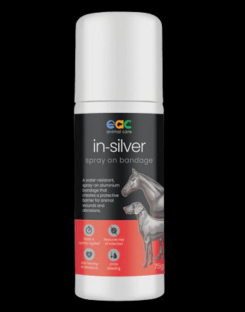 in-silver Spray On Bandage For Horses, Cattle, Dogs & Other Pets & Animals