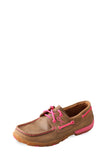 Womens Pink Ribbon Mocs Lace Up