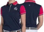 Amalia · Navy-Pink Equestrian Polo Shirt